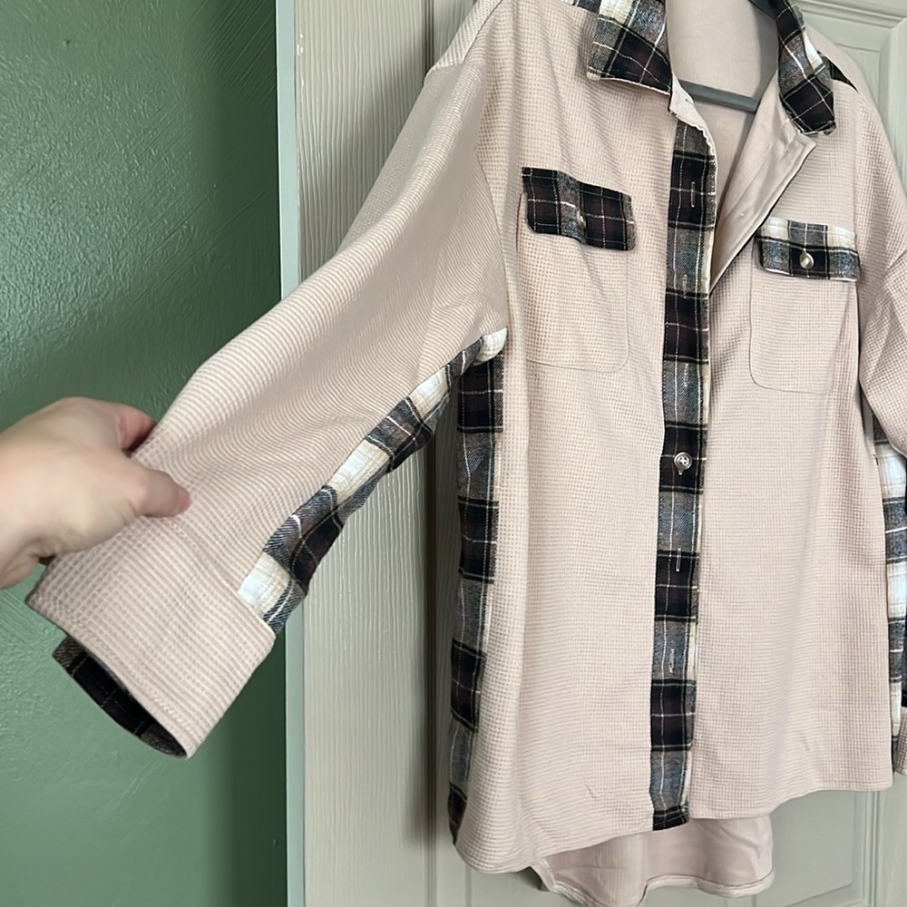 Waffle oversized button up - Picture 4 of 6